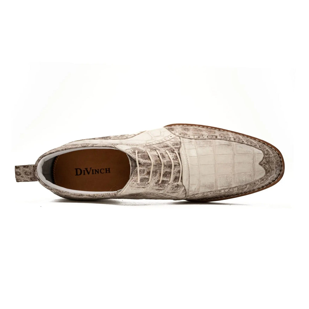 White Crocodile Norwegian Welted Oxfords DIVINCH