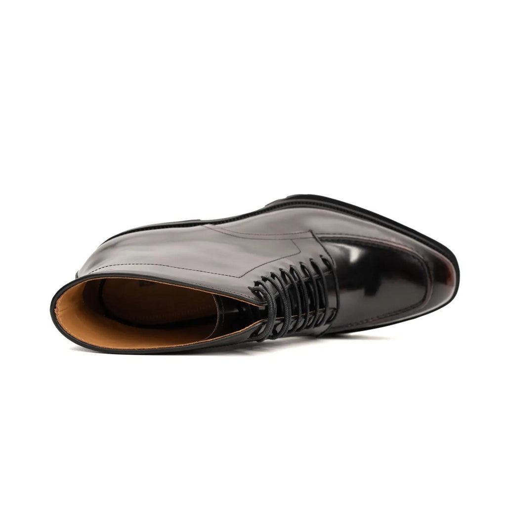 Wine Patent Lug Sole Ankle Boot DIVINCH