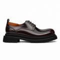 DIVINCH 8221KHA coffee lug sole derby shoes white background side view