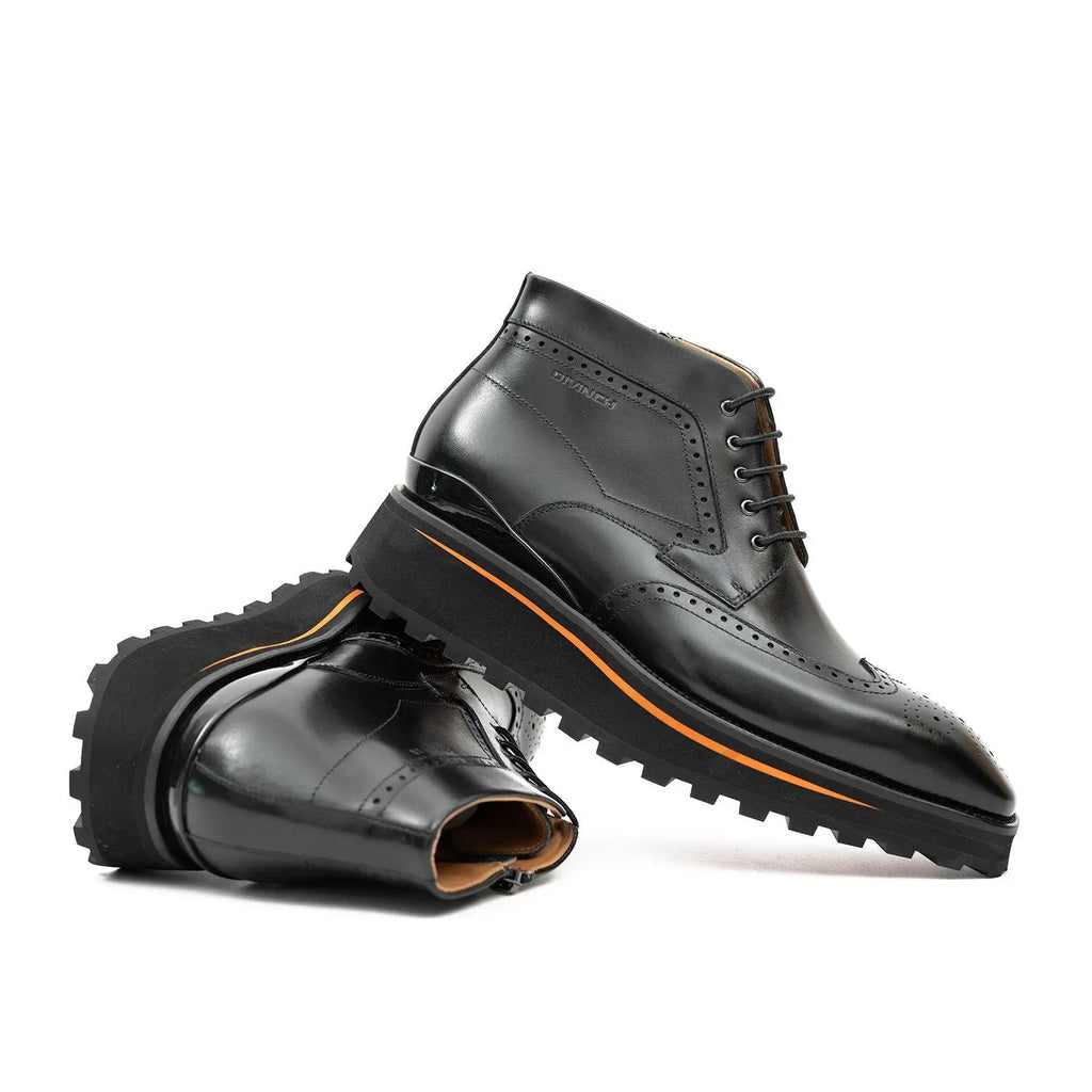 Zipper Brogue Martin Boots 2890 Black DIVINCH