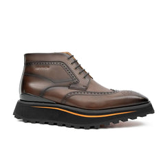 Zipper Brogue Martin Boots 2890 Coffee DIVINCH
